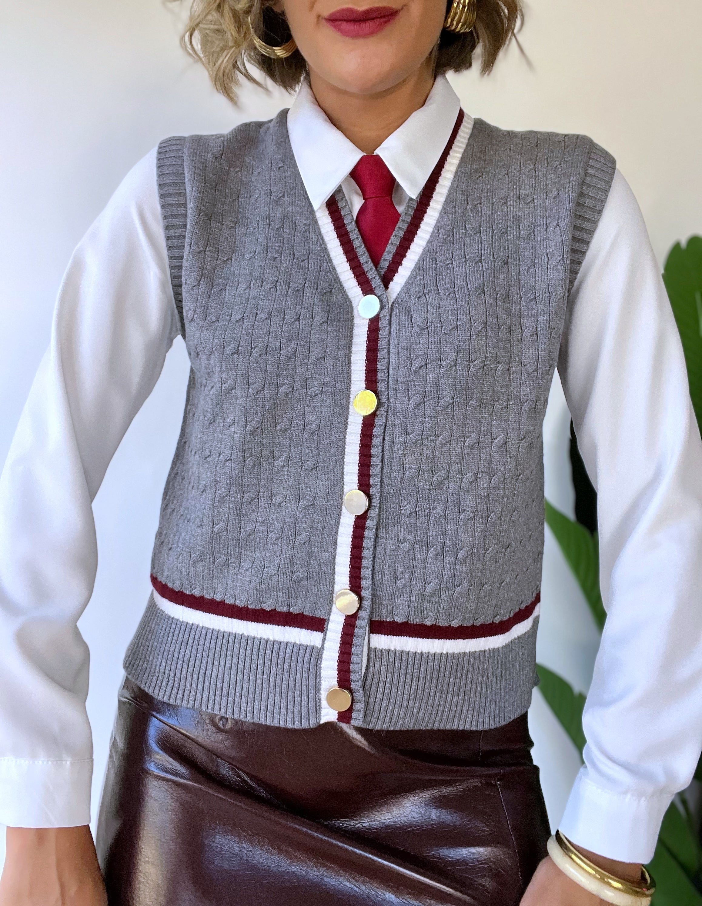 Gilet in maglina intrecciato