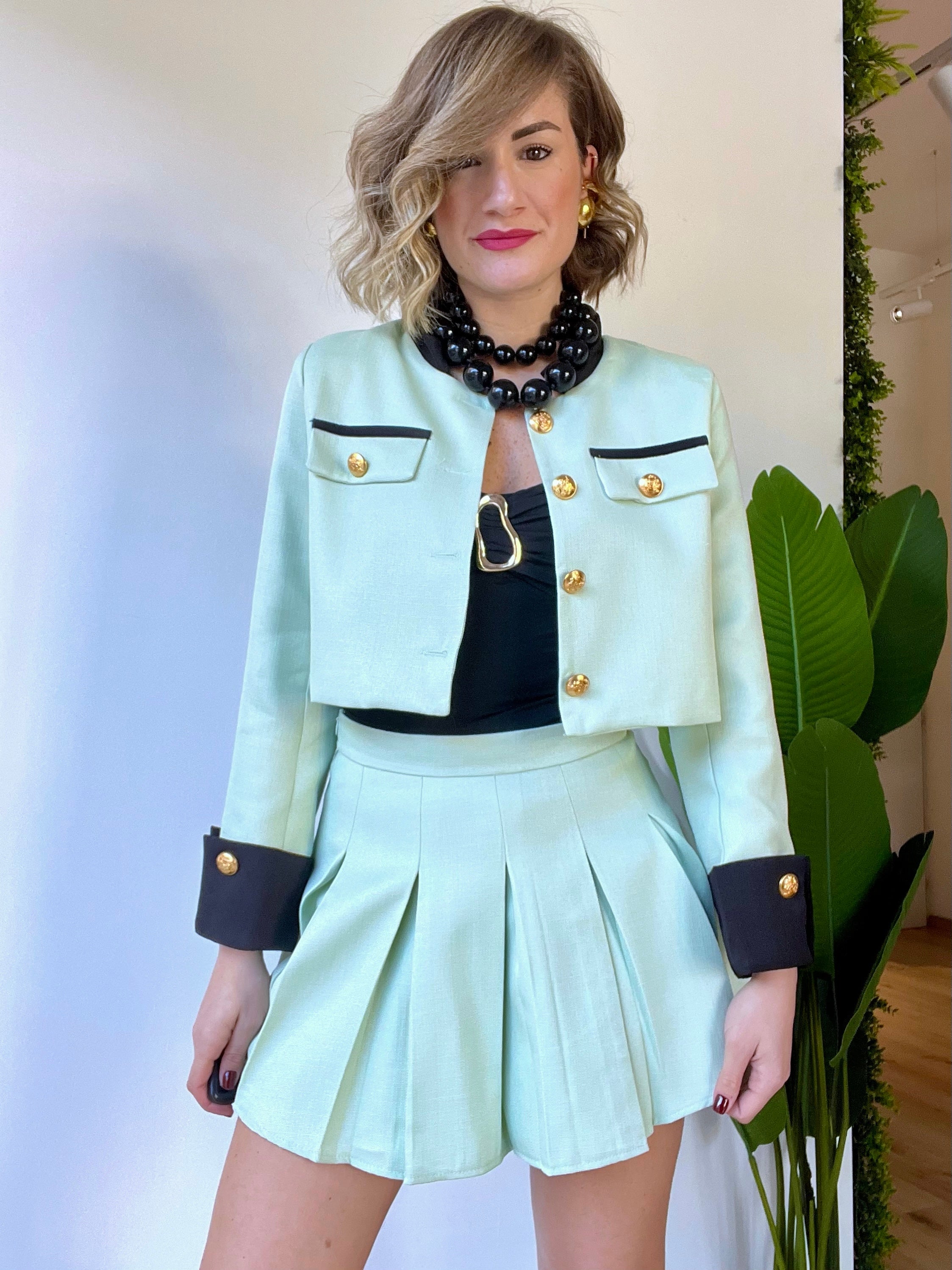 Coordinato con gonna PARIS verde
