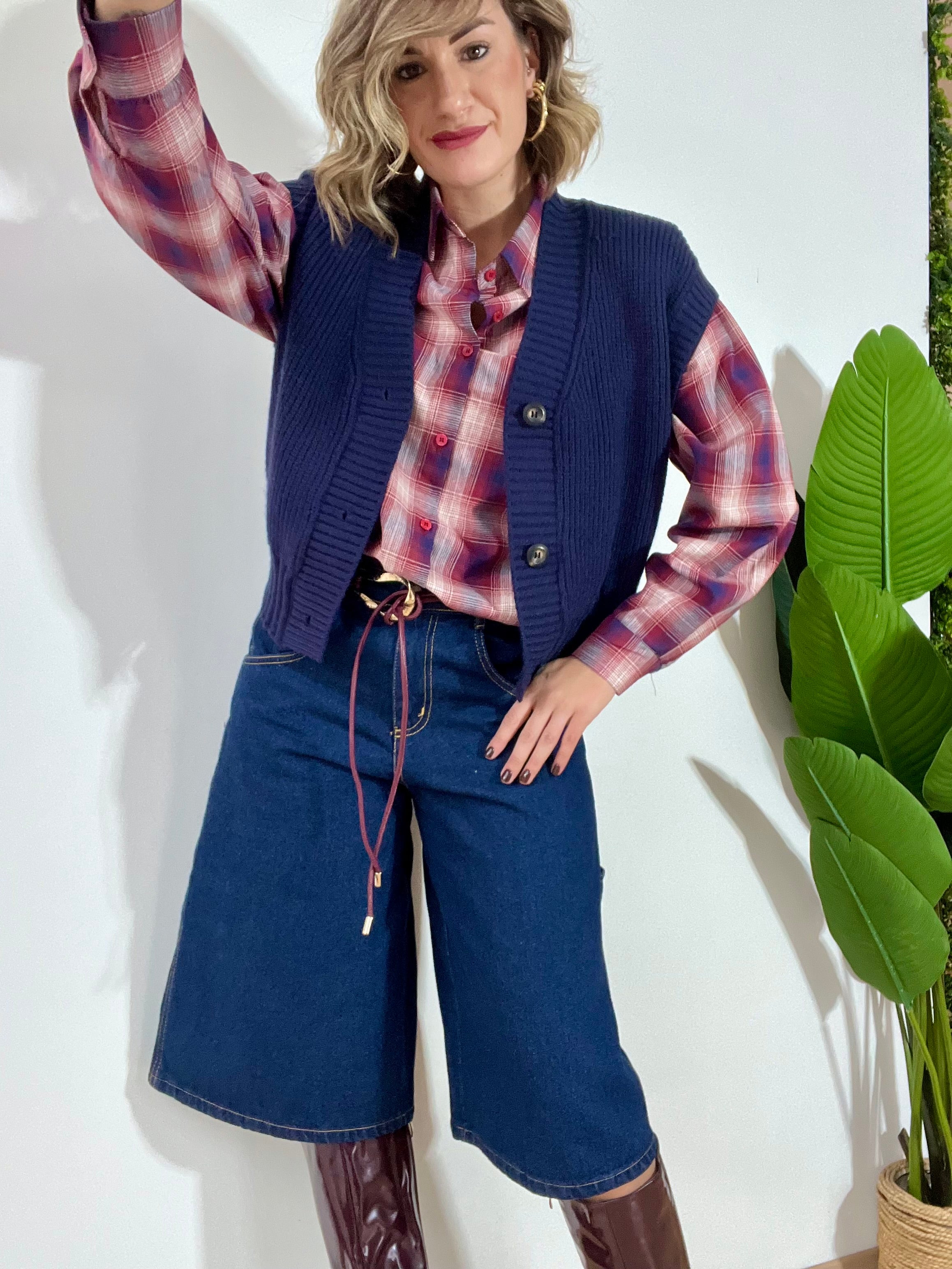 Bermuda in denim blu navy carpenter