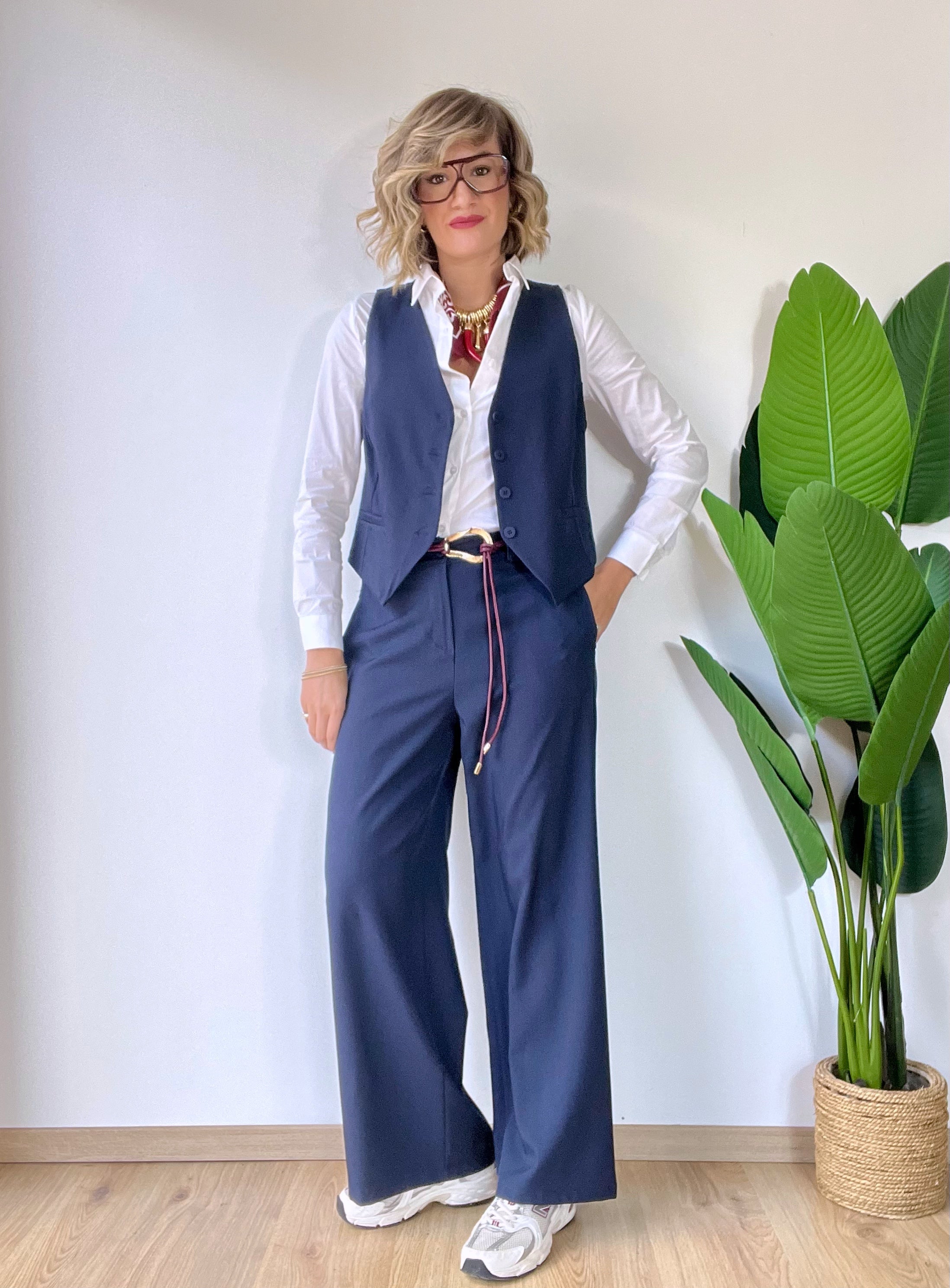 Coordinato blu notte con gilet