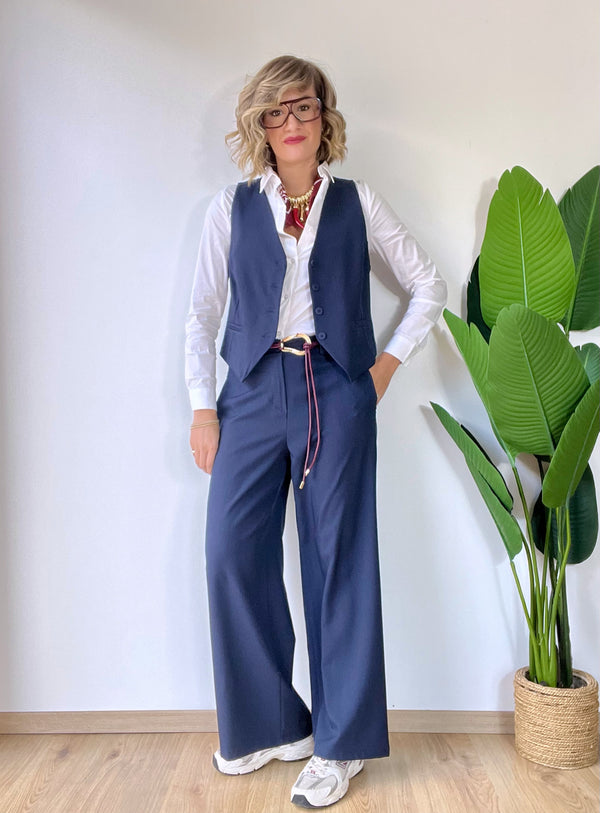 Coordinato blu notte con gilet