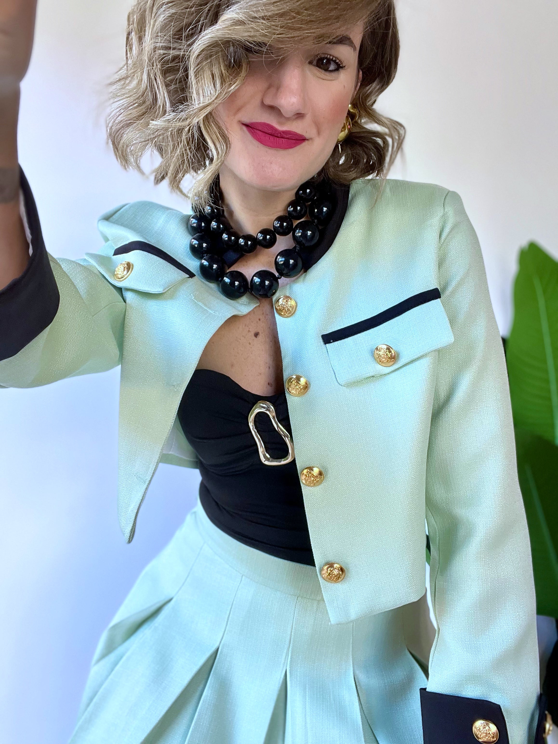 Coordinato con gonna PARIS verde