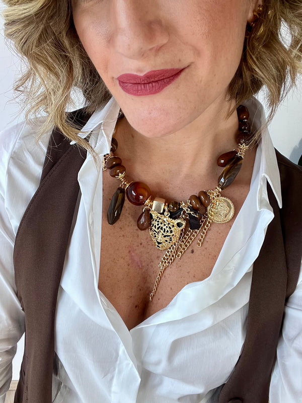 Collana girocollo con tigre