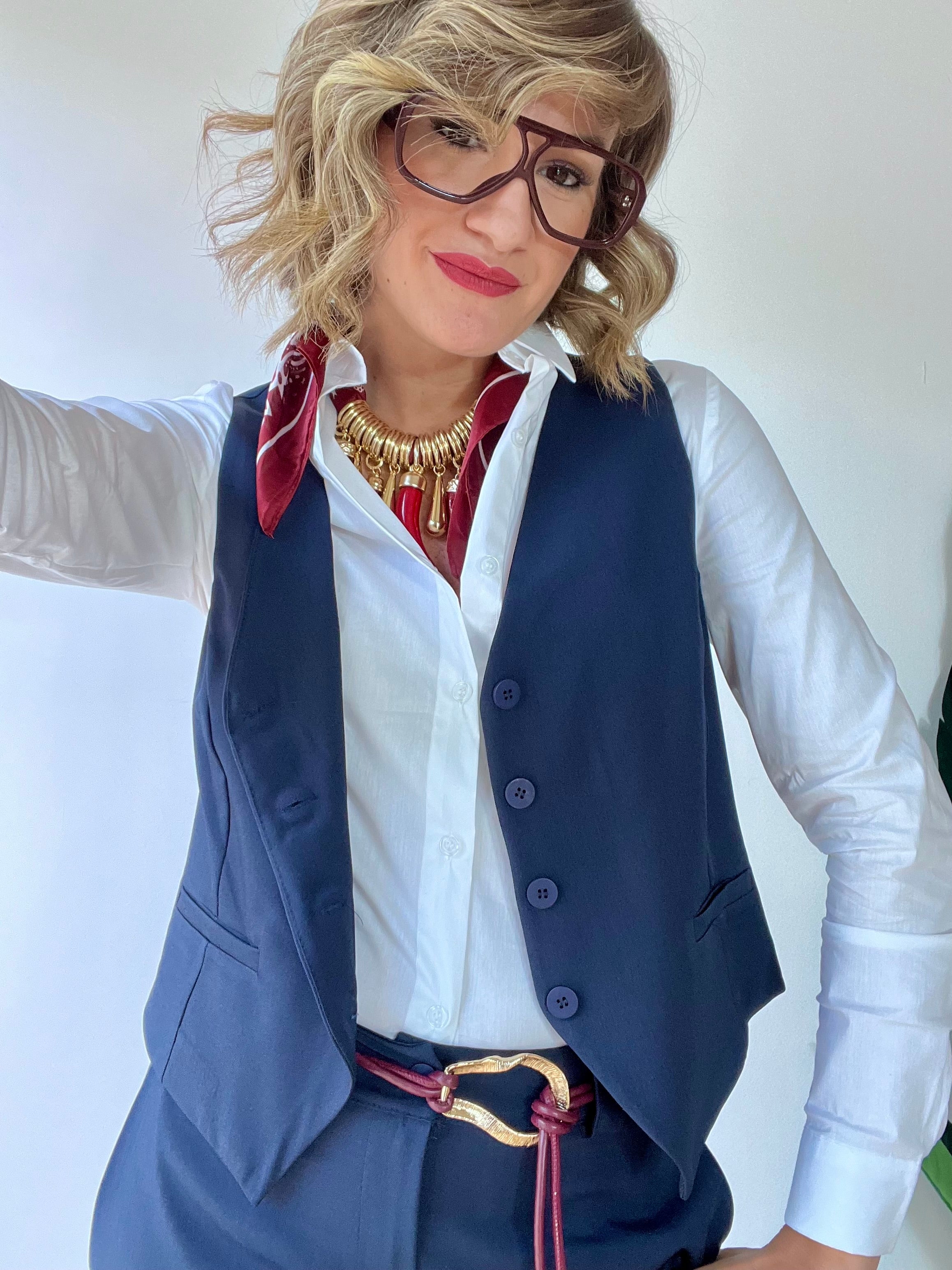 Coordinato blu notte con gilet