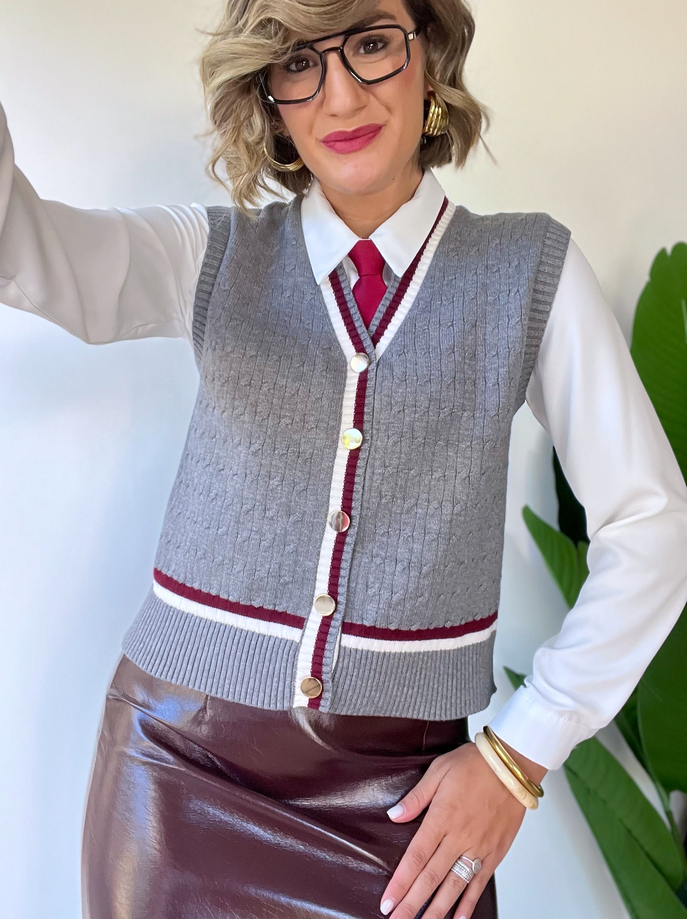 Gilet in maglina intrecciato