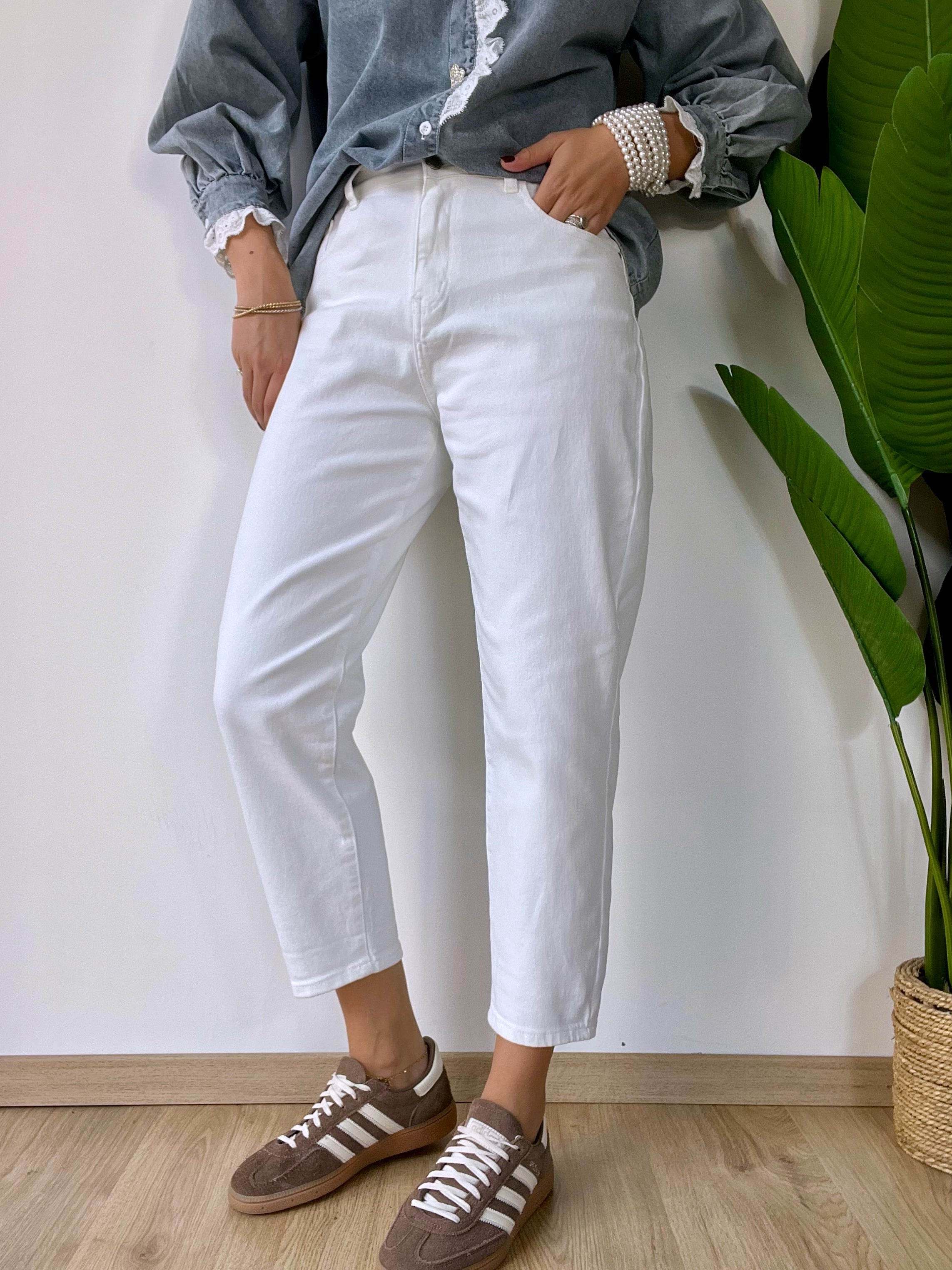 Jeans bianco mom fit