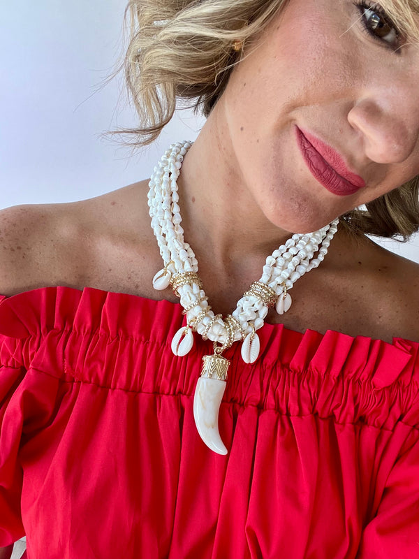 Collana conchiglie con corno