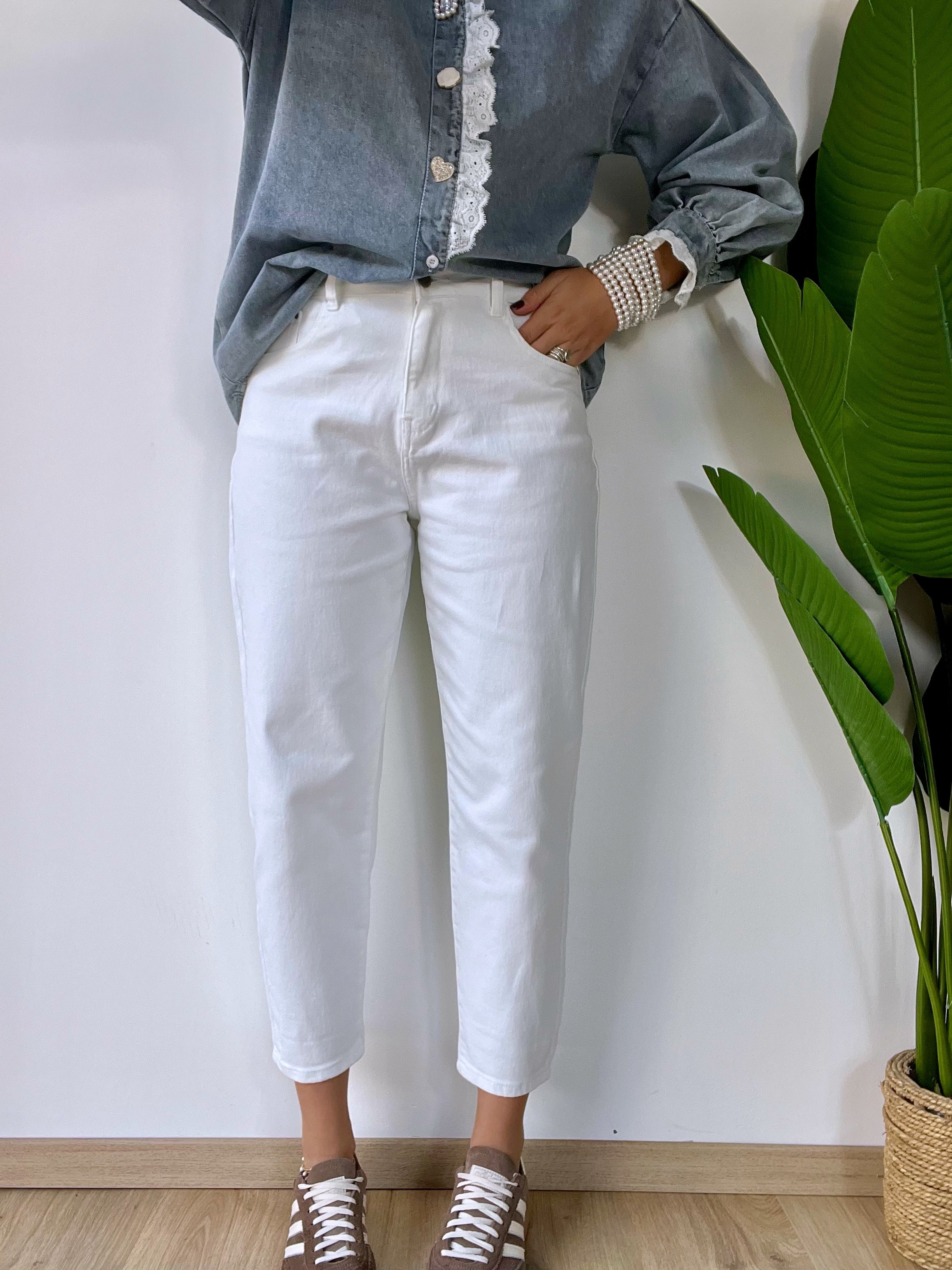 Jeans bianco mom fit