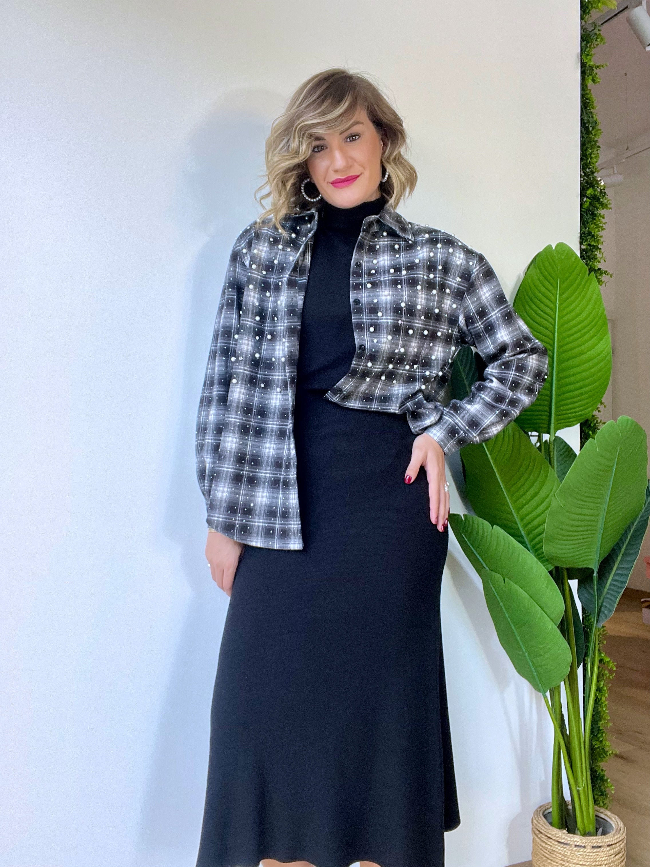 Coordinato in maglina gonna + maglia nero