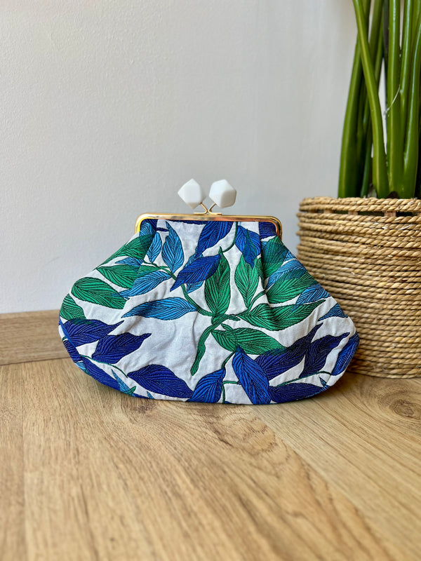 Pochette foglie blue e verdi