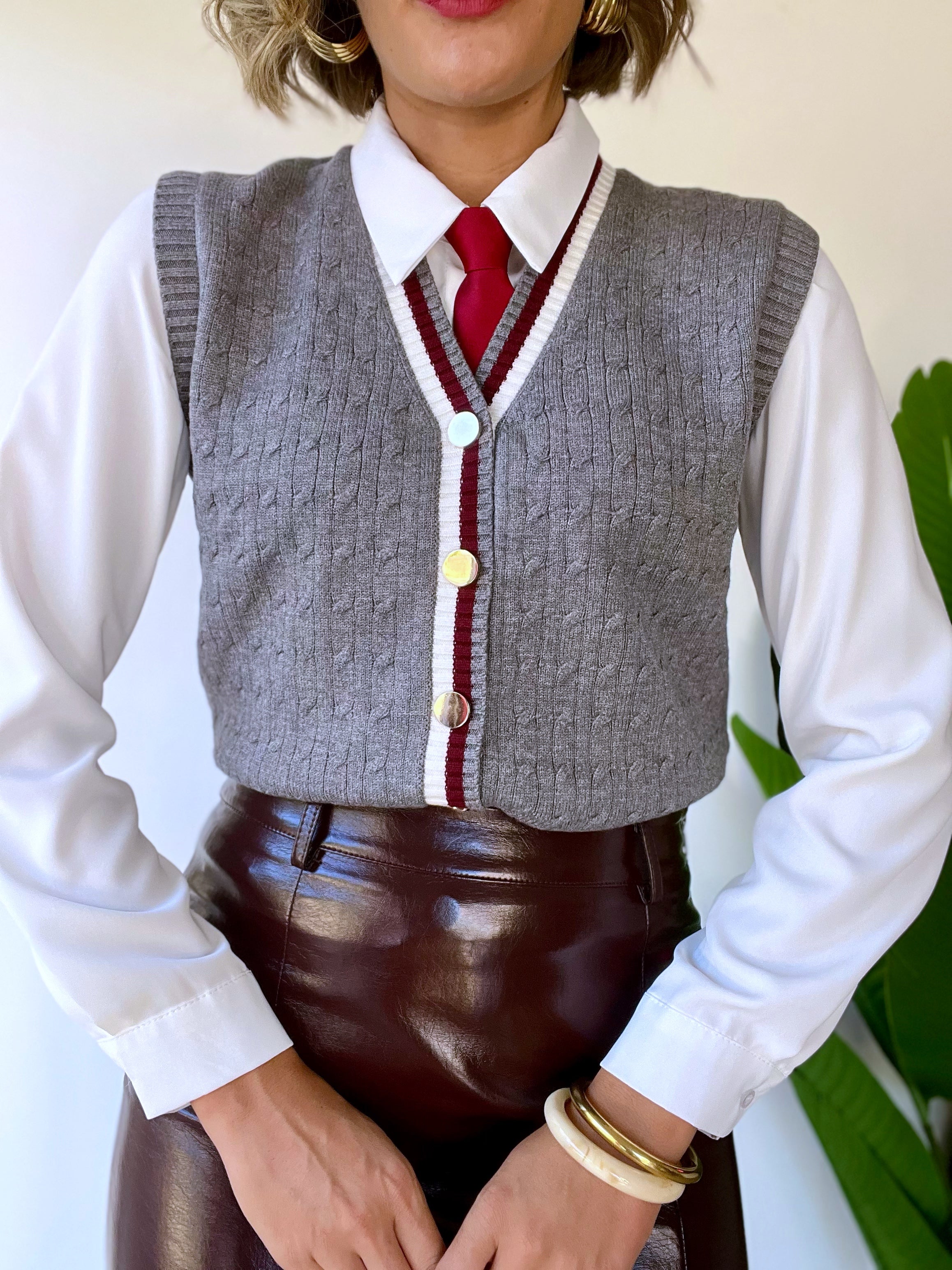 Gilet in maglina intrecciato