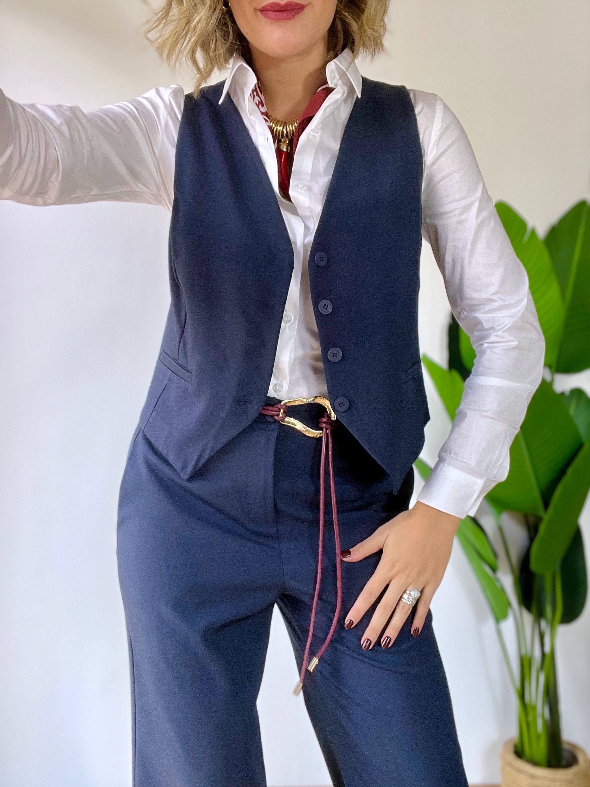 Coordinato blu notte con gilet