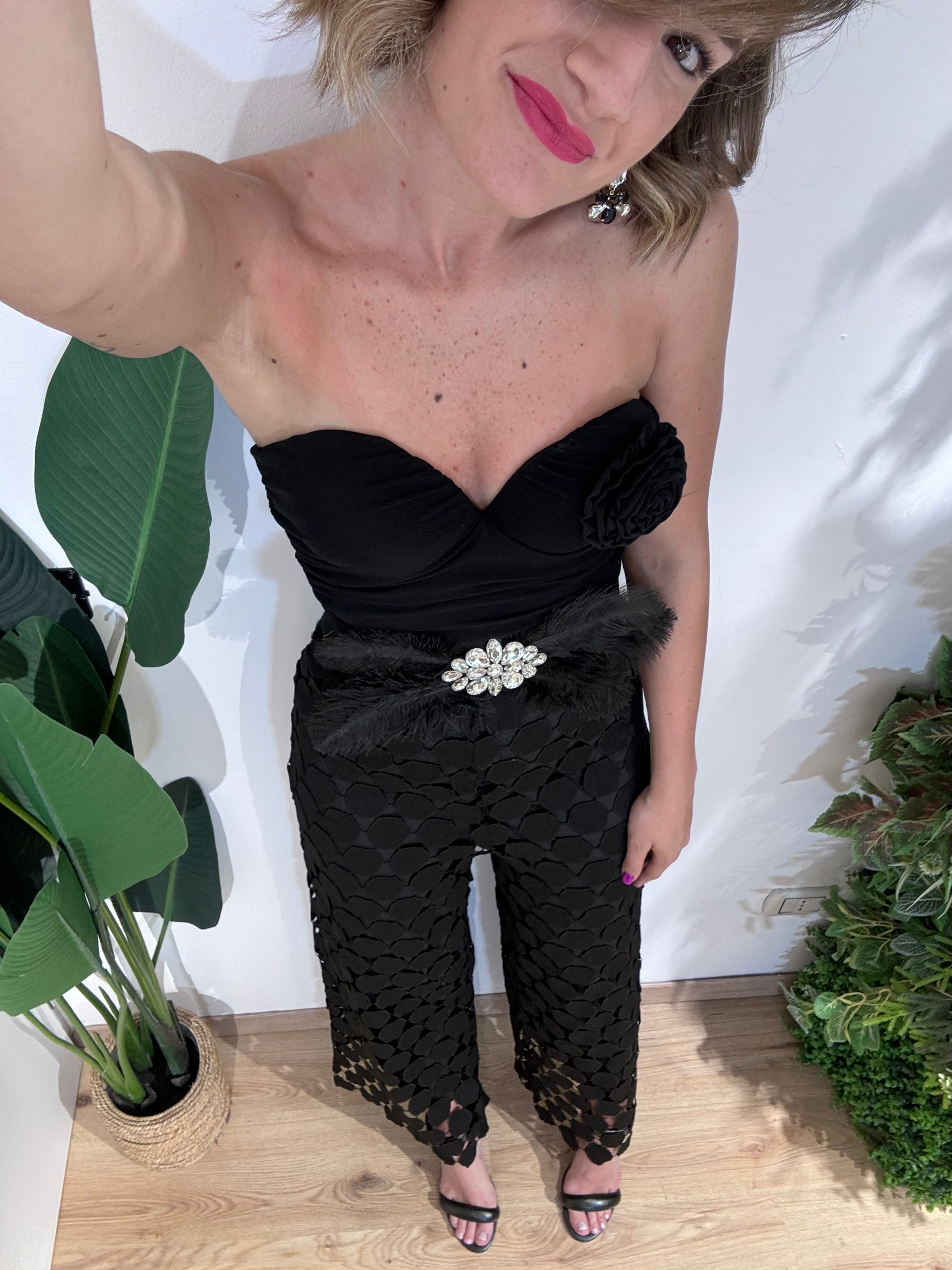 Body strutturato con rosa