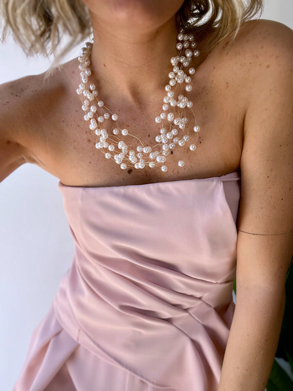 Collana girocollo con piccole perle
