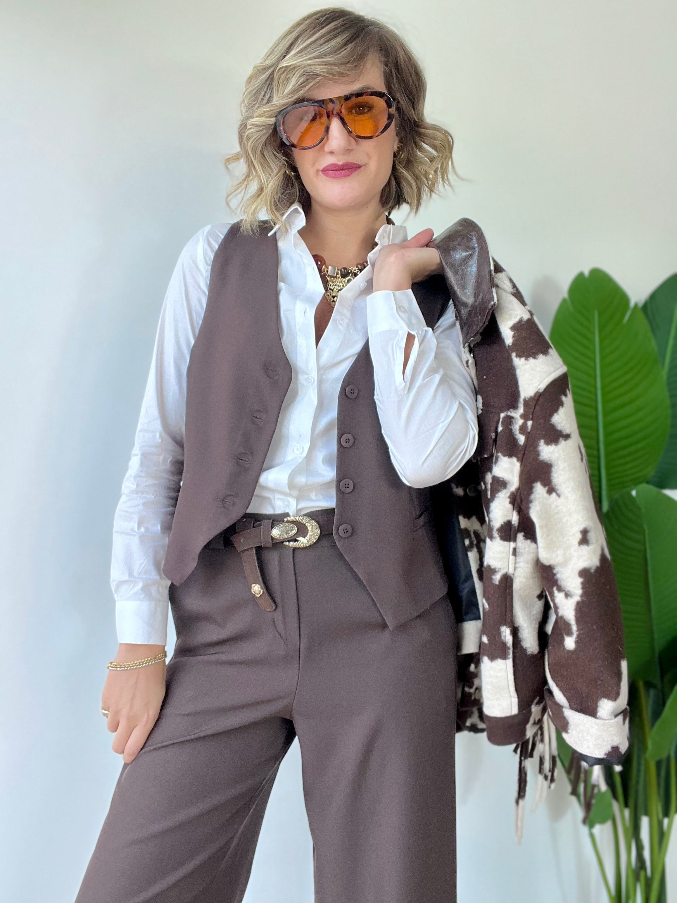 Coordinato marrone con gilet