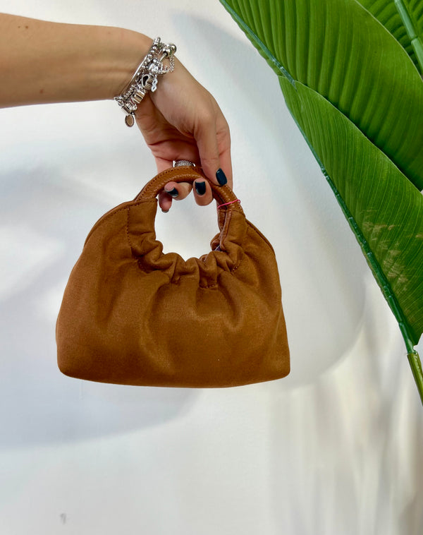Mini pochette in camoscio