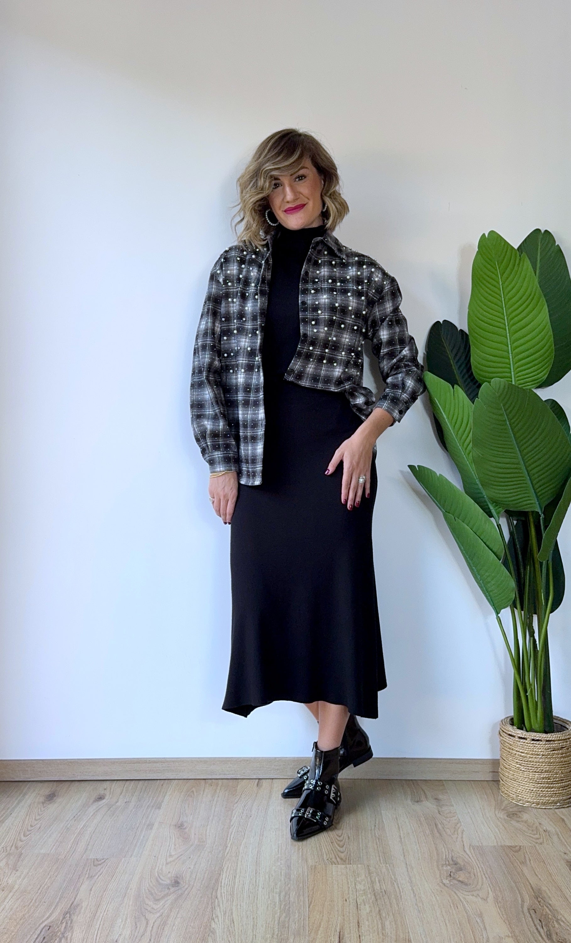 Coordinato in maglina gonna + maglia nero