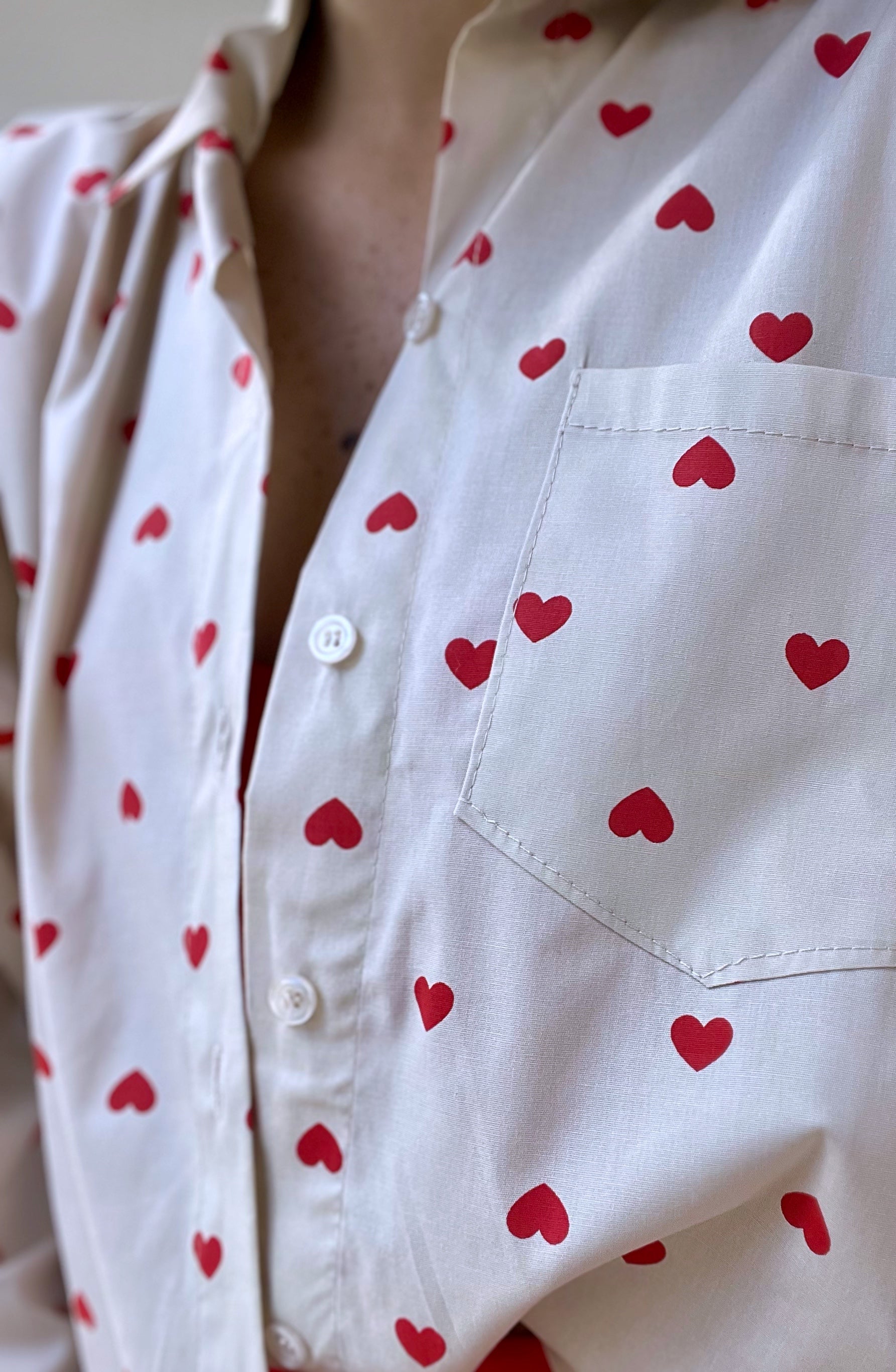 Camicia cotone cuoricini