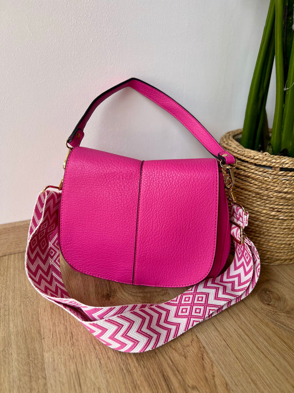 Pochette fucsia con doppia tracolla